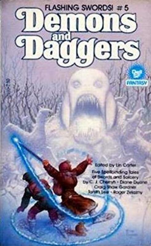 Book cover for "Flashing Swords! #5: Demons and Daggers" by Lin Carter