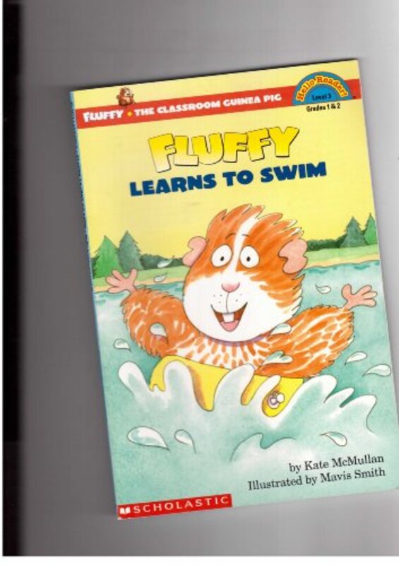 Book cover for "Fluffy Learns to Swim" by Kate McMullan