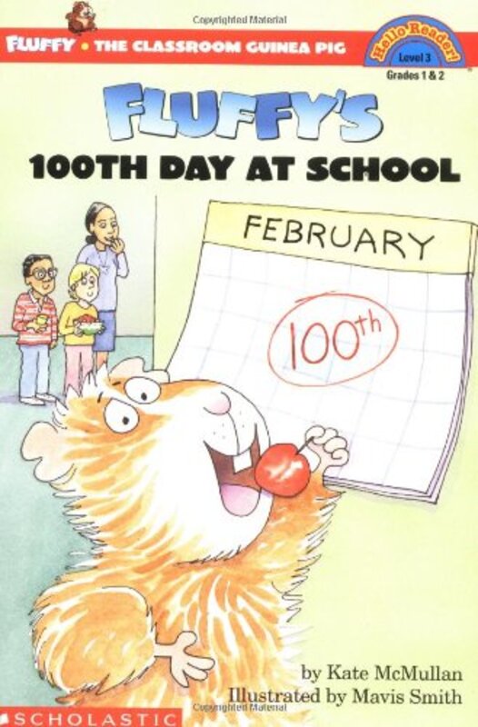 Book cover for "Fluffy's 100th Day Of School" by Kate McMullan