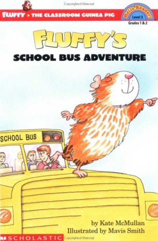 Book cover for "Fluffy's School Bus Adventure" by Kate McMullan