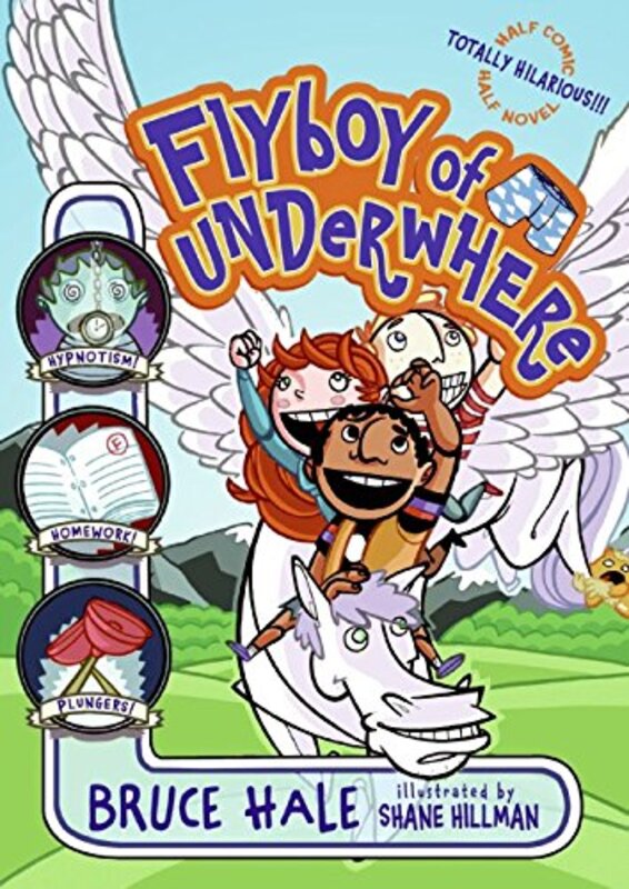 Book cover for "Flyboy of Underwhere" by Bruce Hale