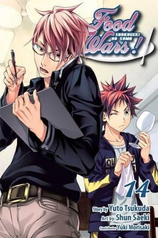 Book cover for "Food Wars!: Shokugeki no Soma, Vol. 14: The Magician Returns!" by Yuto Tsukuda