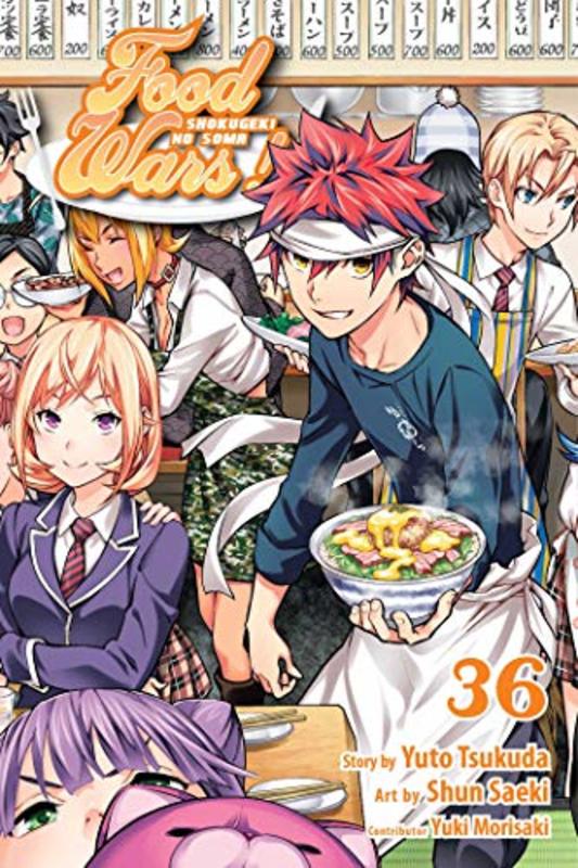 Book cover for "Food Wars!: Shokugeki no Soma, Vol. 36" by Yuto Tsukuda
