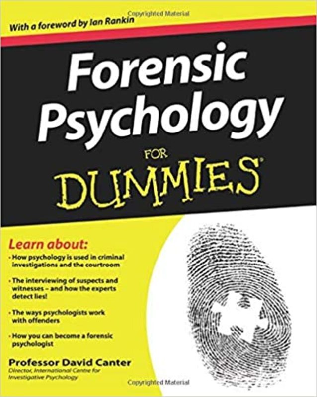 Book cover for "Forensic Psychology For Dummies" by David Canter