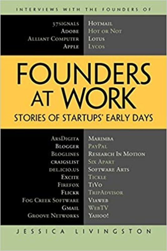 Book cover for "Founders at Work" by Jessica Livingston