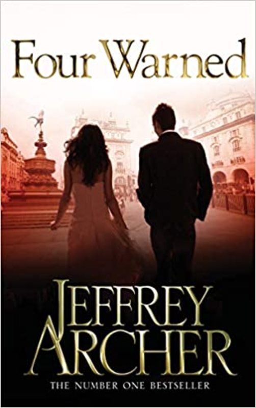 Book cover for "Four Warned" by Jeffrey Archer