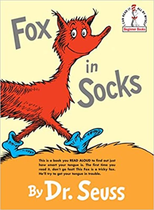 Book cover for "Fox in Socks" by Dr. Seuss