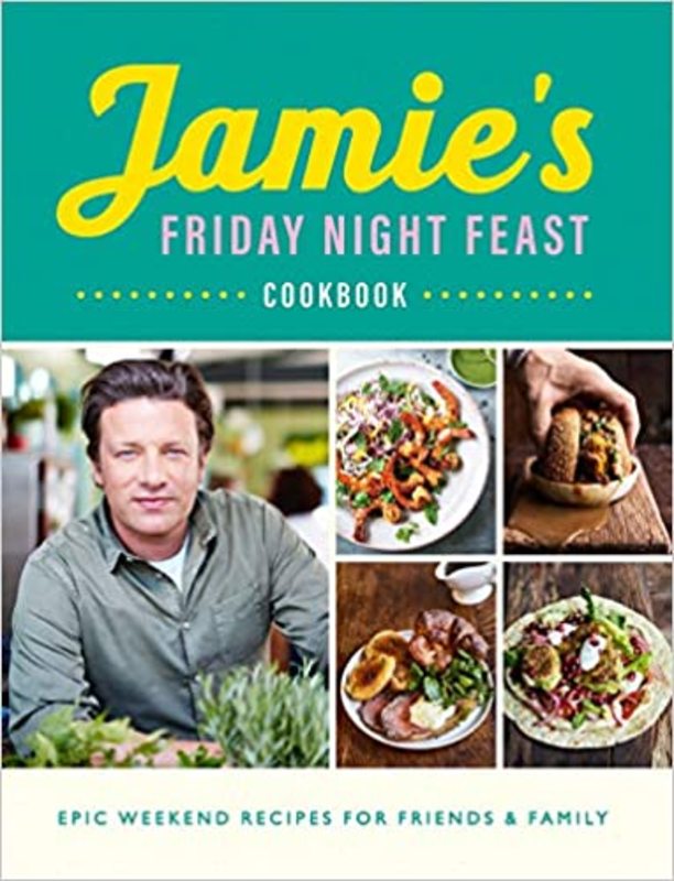 Book cover for "Friday Night Feast Cookbook" by Jamie Oliver