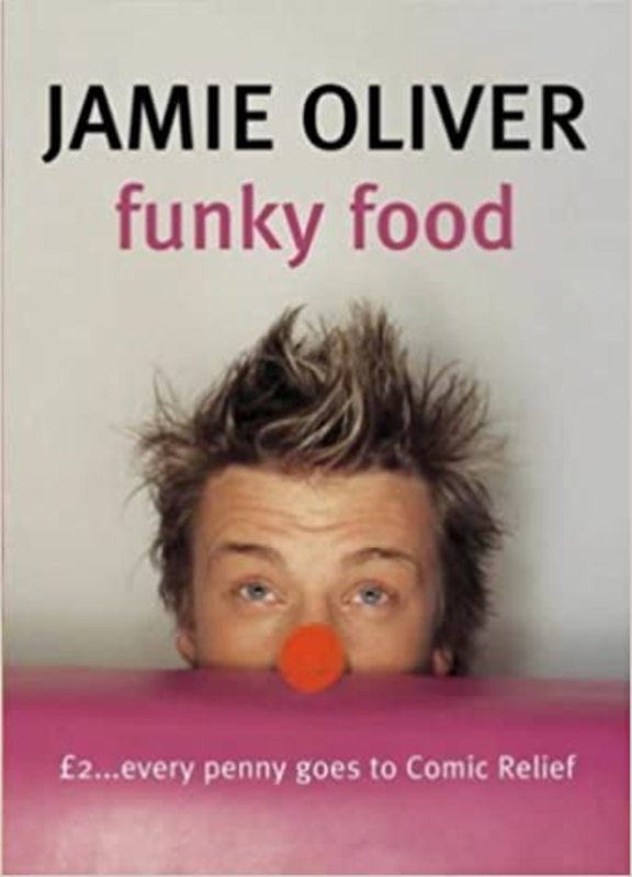 Book cover for "Funky Food For Comic Relief" by Jamie Oliver