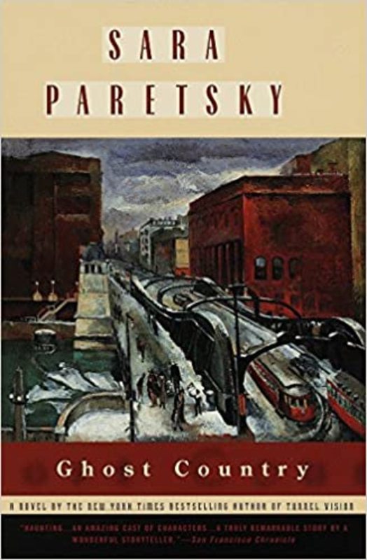 Book cover for "Ghost Country" by Sara Paretsky