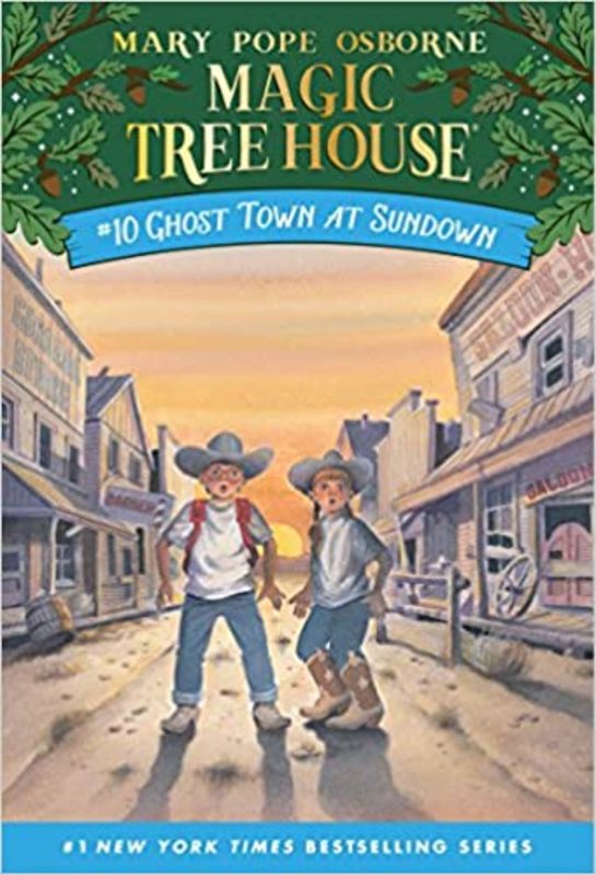 Book cover for "Ghost Town at Sundown / A Wild West Ride" by Mary Pope Osborne