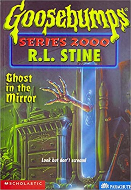 Book cover for "Ghost in the Mirror" by R.L. Stine