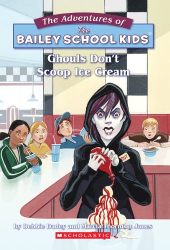 Book cover for "Ghouls Don't Scoop Ice Cream" by Marcia Thornton Jones