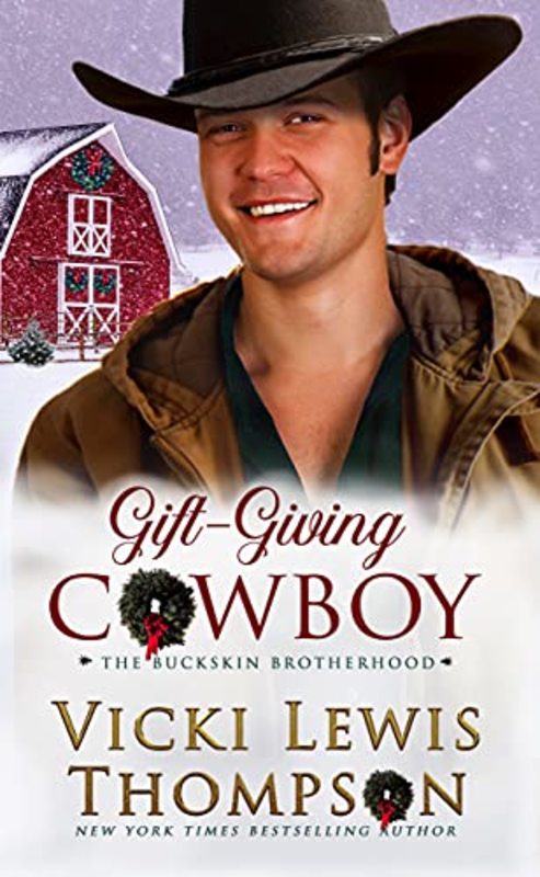 Book cover for "Gift-Giving Cowboy" by Vicki Lewis Thompson