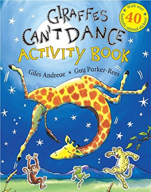 Book cover for "Giraffes can't dance Activity Book" by Giles Andreae