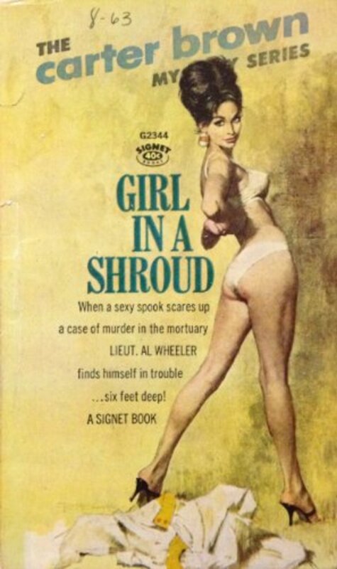 Book cover for "Girl in a Shroud" by Carter Brown
