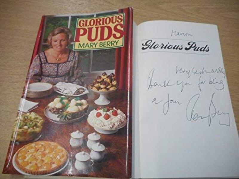 Book cover for "Glorious Puds" by Mary Berry