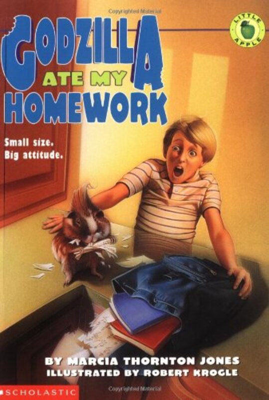 Book cover for "Godzilla Ate My Homework" by Marcia Thornton Jones