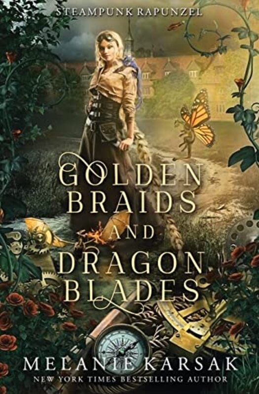 Book cover for "Golden Braids and Dragon Blades" by Melanie Karsak