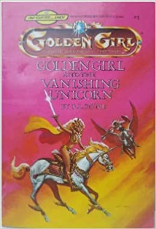 Book cover for "Golden Girl and the Vanishing Unicorn" by R.L. Stine