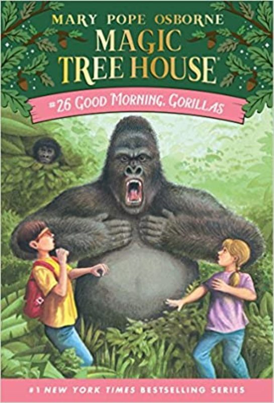 Book cover for "Good Morning, Gorillas" by Mary Pope Osborne