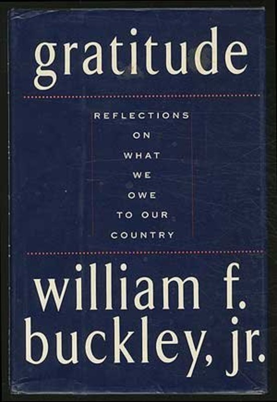 Book cover for "Gratitude" by William F Buckley Jr