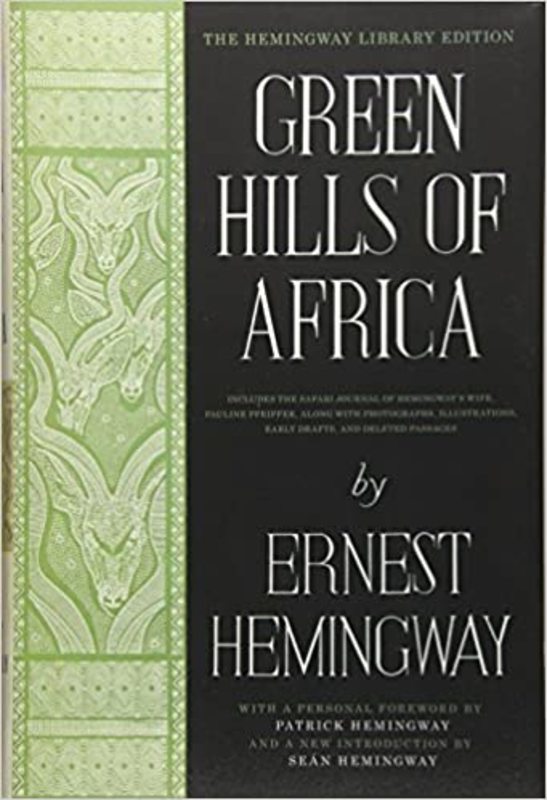Book cover for "Green Hills of Africa" by Ernest Hemingway