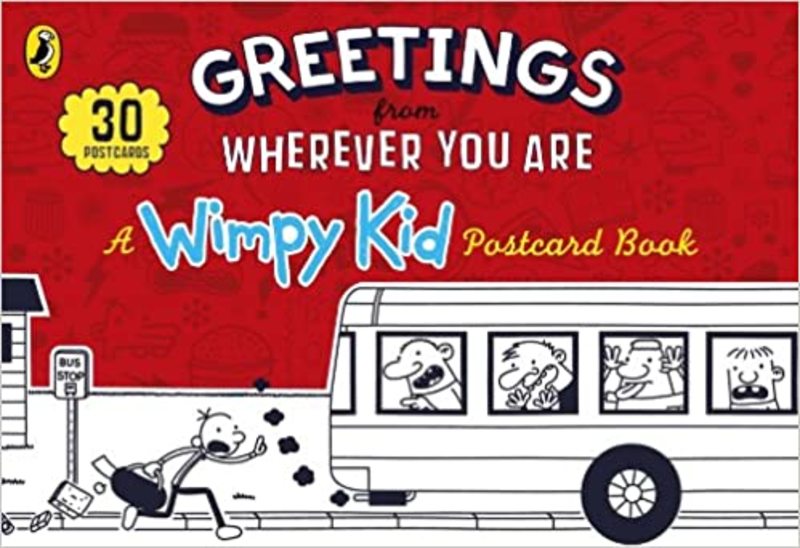 Book cover for "Greetings from Wherever You Are" by Jeff Kinney