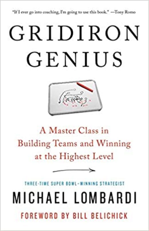 Book cover for "Gridiron Genius" by Michael Lombardi