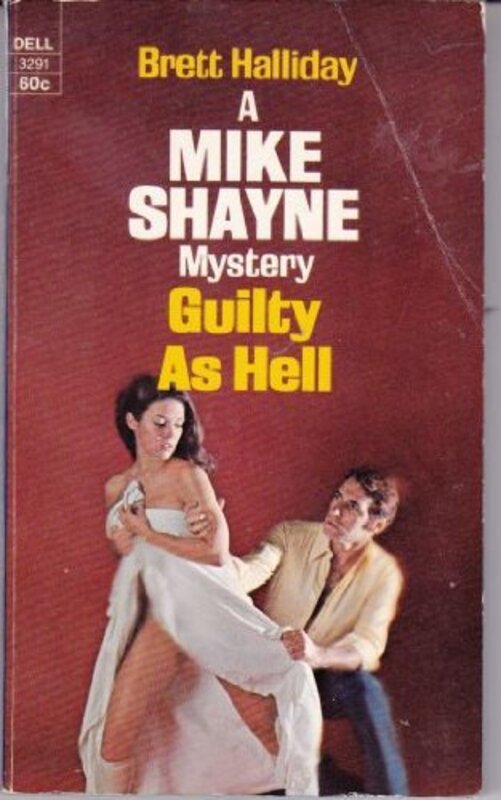 Book cover for "Guilty as Hell" by Brett Halliday