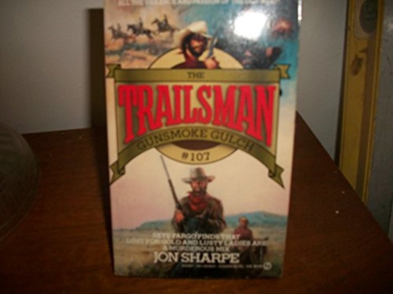 Book cover for "Gunsmoke Gulch" by Jon Sharpe