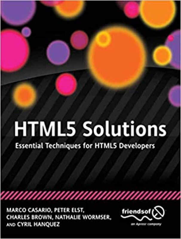 Book cover for "HTML5 Solutions" by Marco Casario