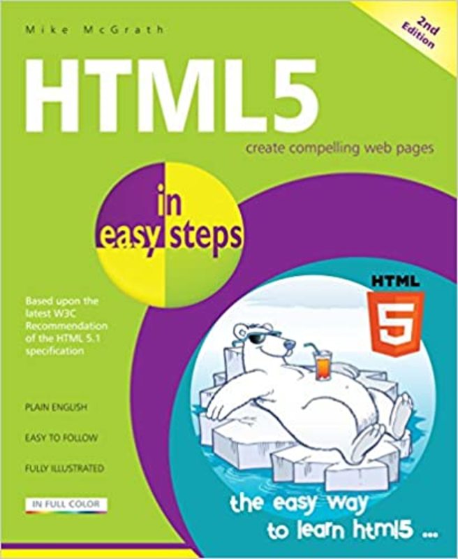 Book cover for "HTML5 in Easy Steps" by Mike McGrath