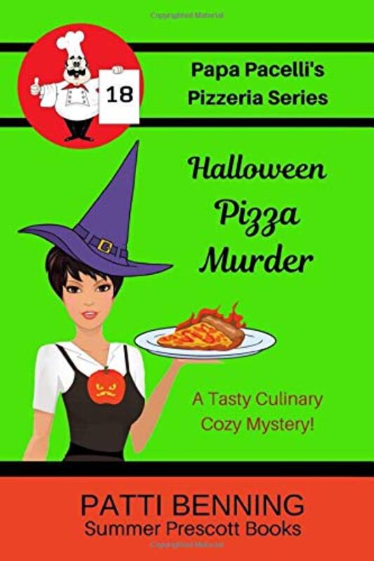 Book cover for "Halloween Pizza Murder" by Patti Benning