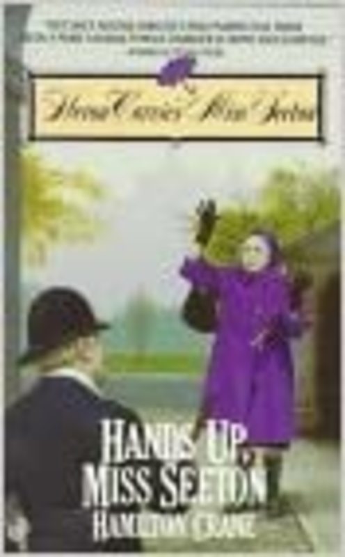 Book cover for "Hands Up, Miss Seeton" by Sarah J Mason