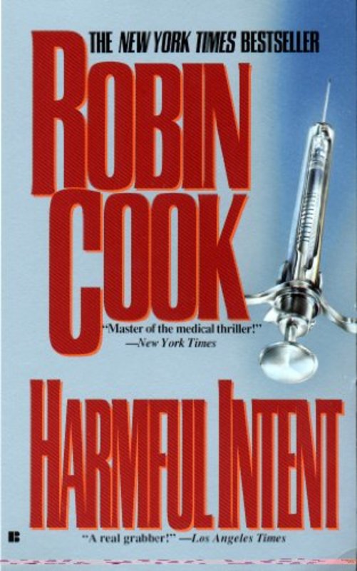 Book cover for "Harmful Intent" by Robin Cook