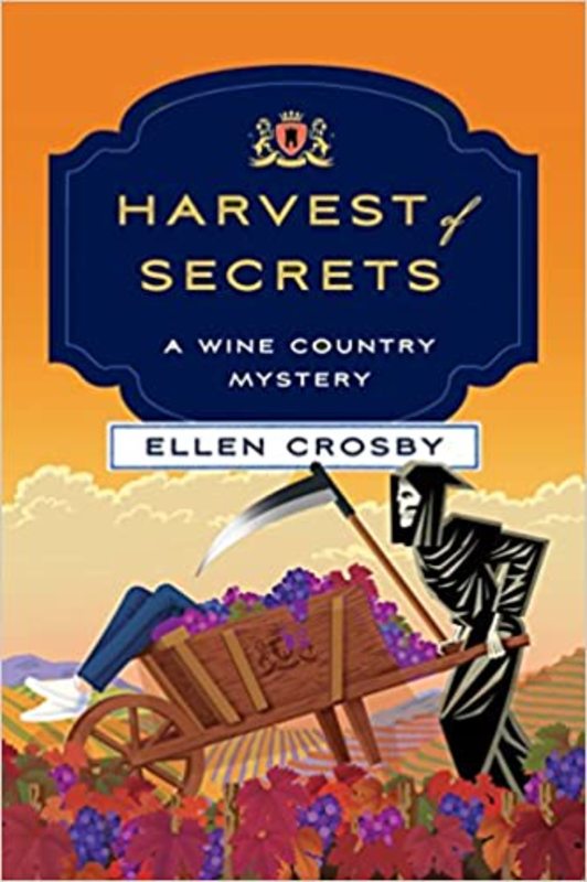 Book cover for "Harvest of Secrets" by Ellen Crosby