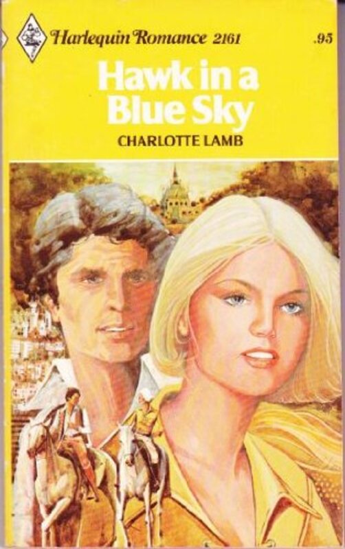 Book cover for "Hawk in a Blue Sky" by Charlotte Lamb