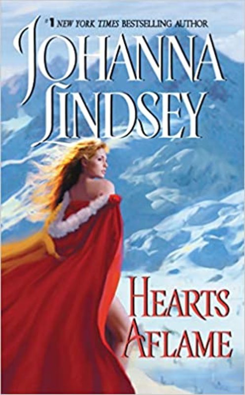 Book cover for "Hearts Aflame" by Johanna Lindsey