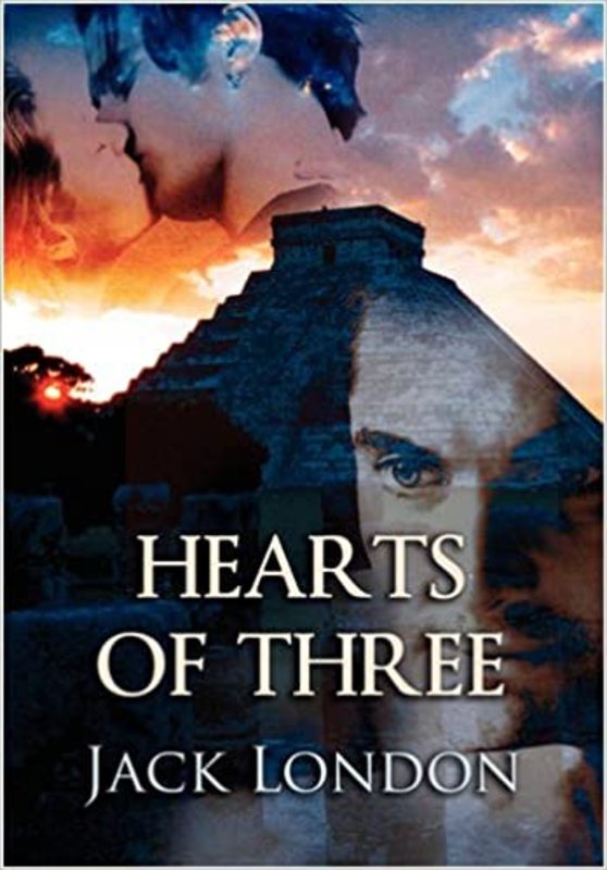 Book cover for "Hearts of Three" by Jack London