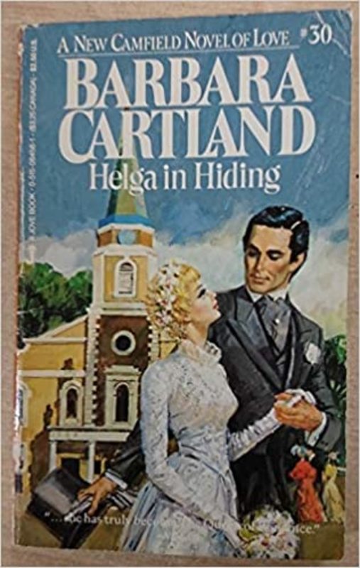 Book cover for "Helga In Hiding" by Barbara Cartland