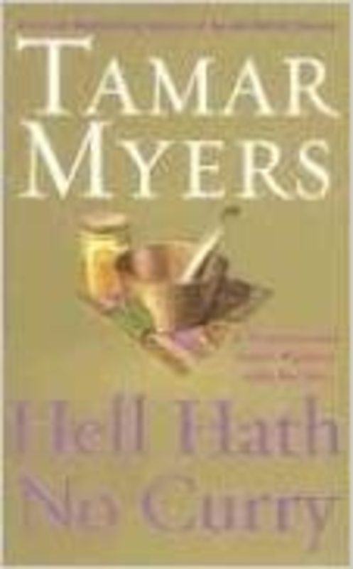 Book cover for "Hell Hath No Curry" by Tamar Myers