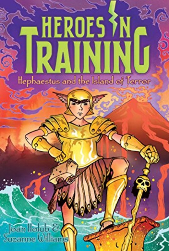 Book cover for "Hephaestus and the Island of Terror" by Suzanne Williams