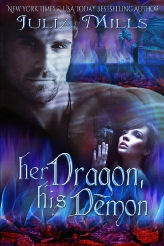 Book cover for "Her Dragon, His Demon" by Julia Mills