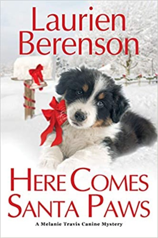 Book cover for "Here Comes Santa Paws" by Laurien Berenson