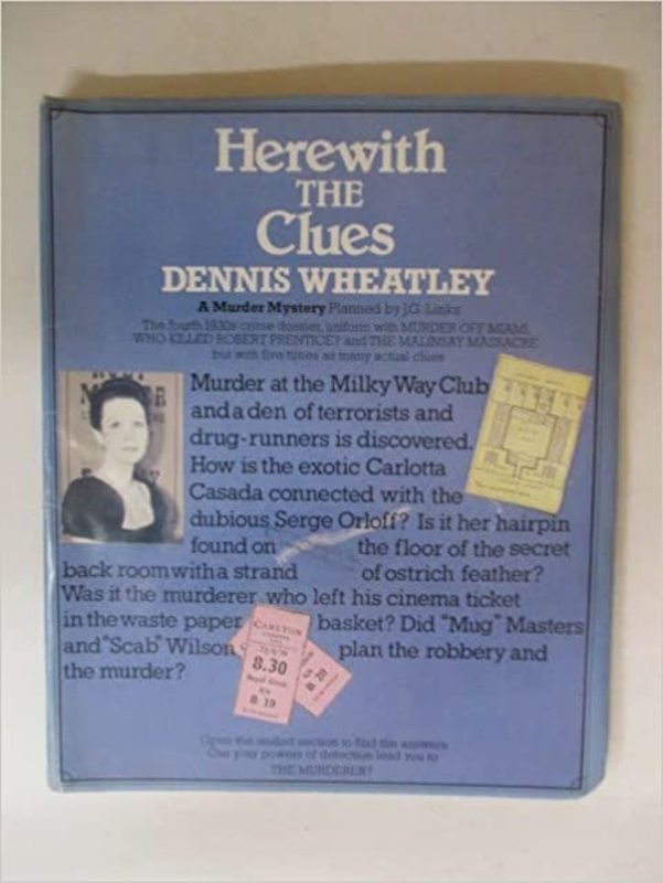 Book cover for "Herewith the Clues" by Dennis Wheatley