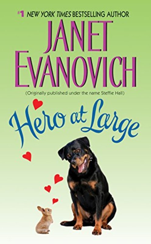 Book cover for "Hero at Large" by Janet Evanovich