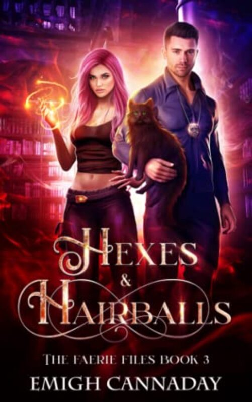 Book cover for "Hexes and Hairballs" by Emigh Cannaday