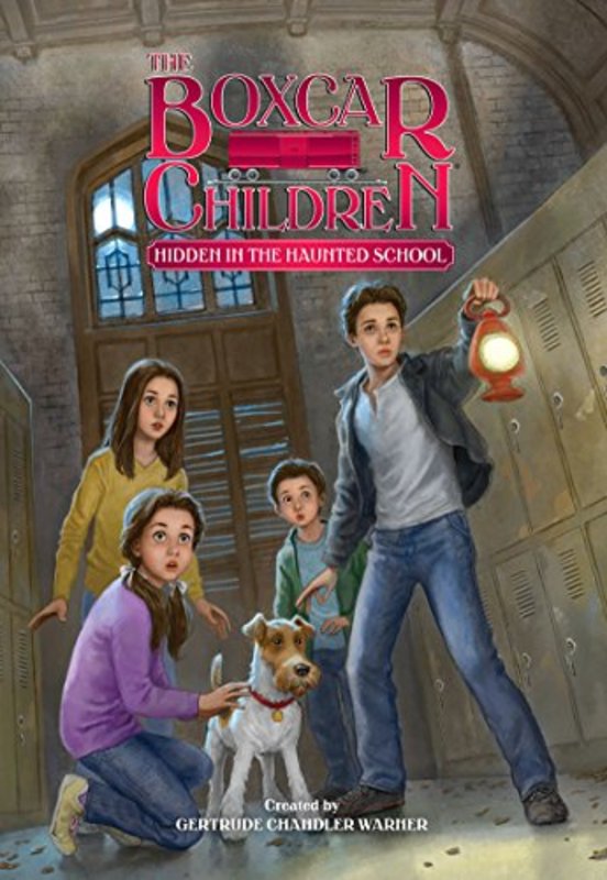 Book cover for "Hidden in the Haunted School" by Gertrude Chandler Warner