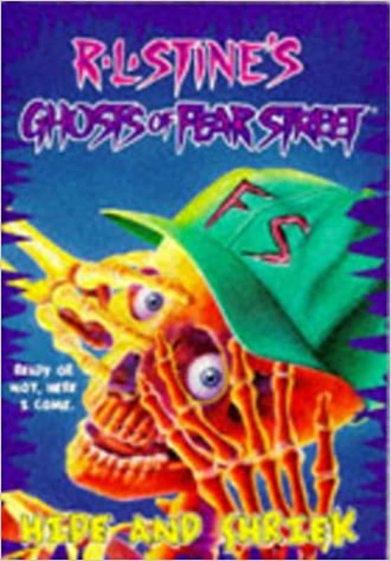 Book cover for "Hide and Shriek" by R.L. Stine